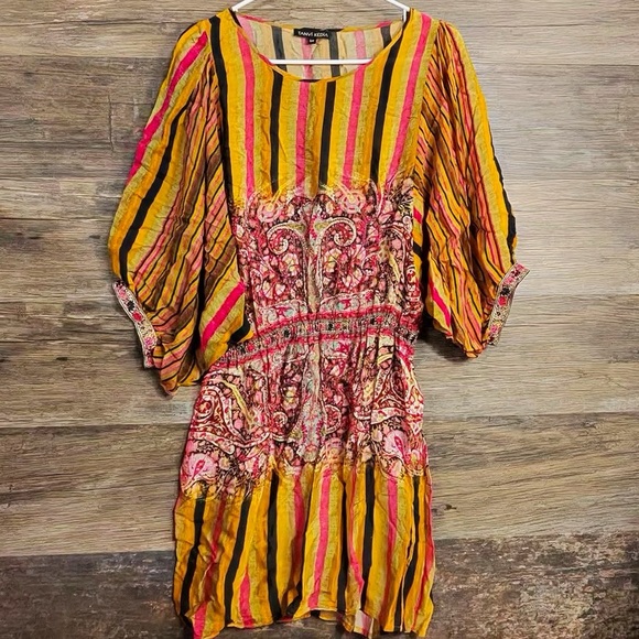 Tanvi Kedia Vibrant Striped Long Sleeve Dress - Picture 1 of 9